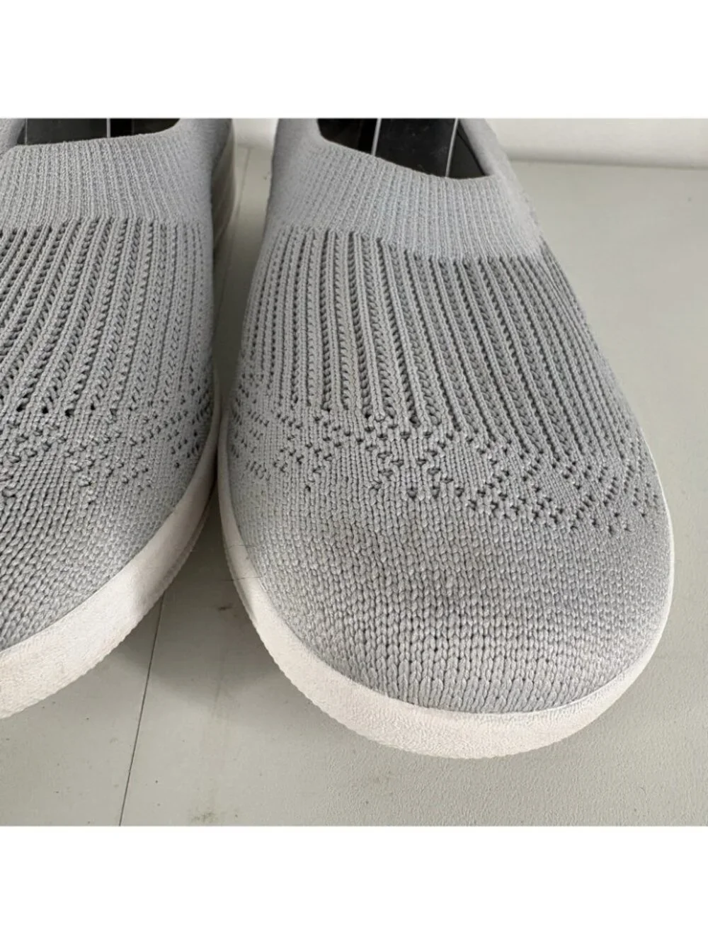 FitFlop Women Size 9 Gray Comfort Stretch Uberknit Slip On Ballerina Flats